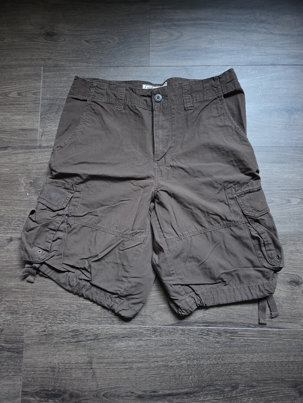 ​Urban Pipeline Mens Brown Ripstop Cargo Shorts Drawstring Hem Size 34